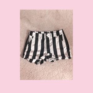 stripped jean shorts
